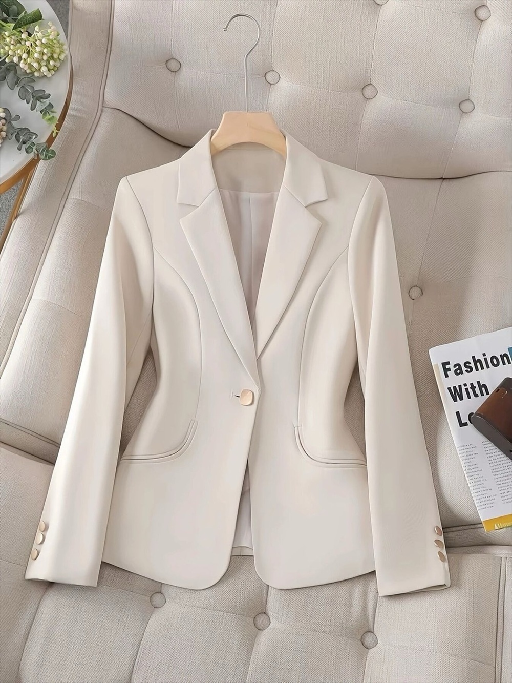 Slim-Fit Single-Button Blazer